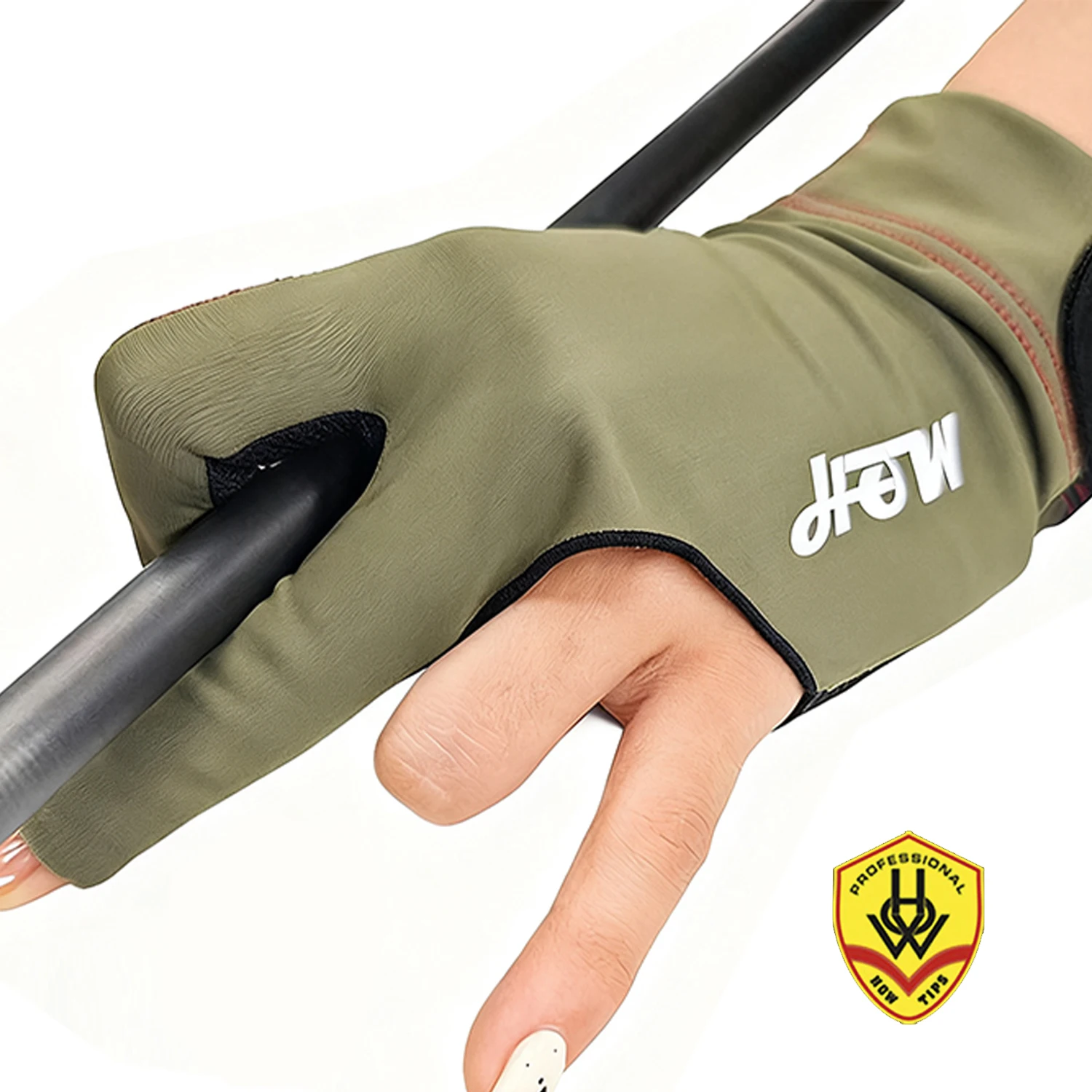 HOW Professional 3-Finger Billiard Gloves, Breathable Open Finger Pool Cue Gloves for Men Women, Premium Left Hand Billiard