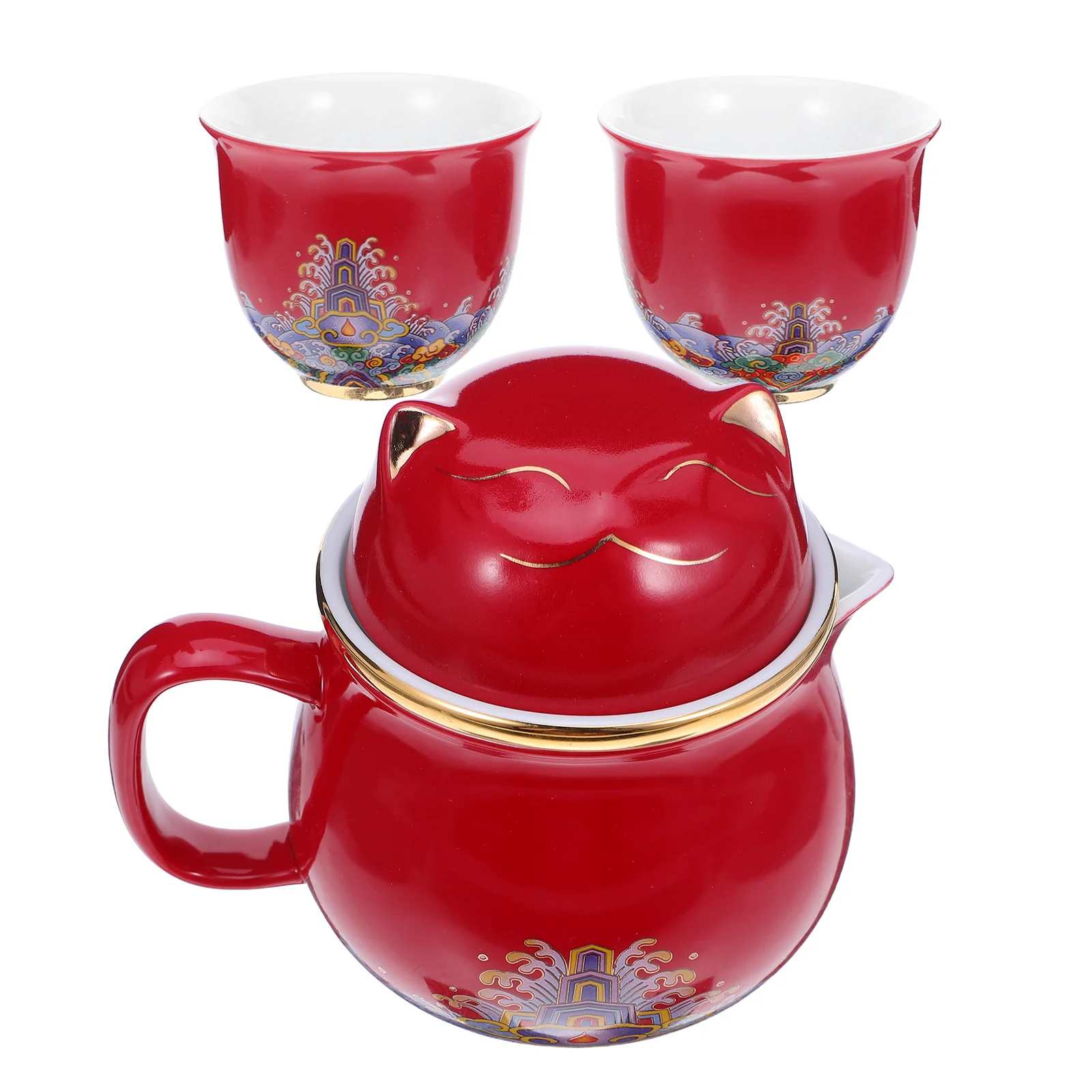 

Cat Teacup Chinese Ceramic Teapot Gongfu Maker with Making Animal Mug Coffee Cups