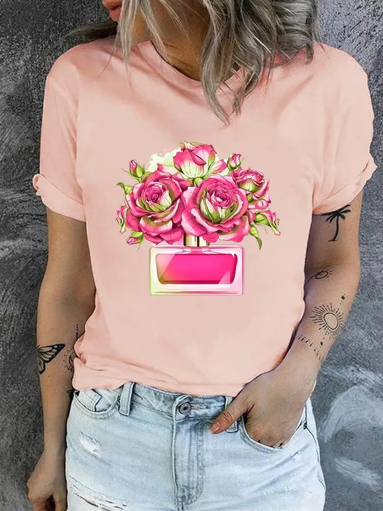 

Watercolor Trend Fashion Clothing Women Female Short Sleeve T 90s Flower Clothes Ladies Casual Graphic Tee Print T-shirts