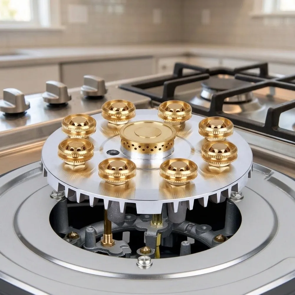 Iron-Plated Copper Stove Nozzles Set For Gas Cooktop Replace Parts Enhanced Flame Efficiency Brass Burner Jets For Home Kitchen
