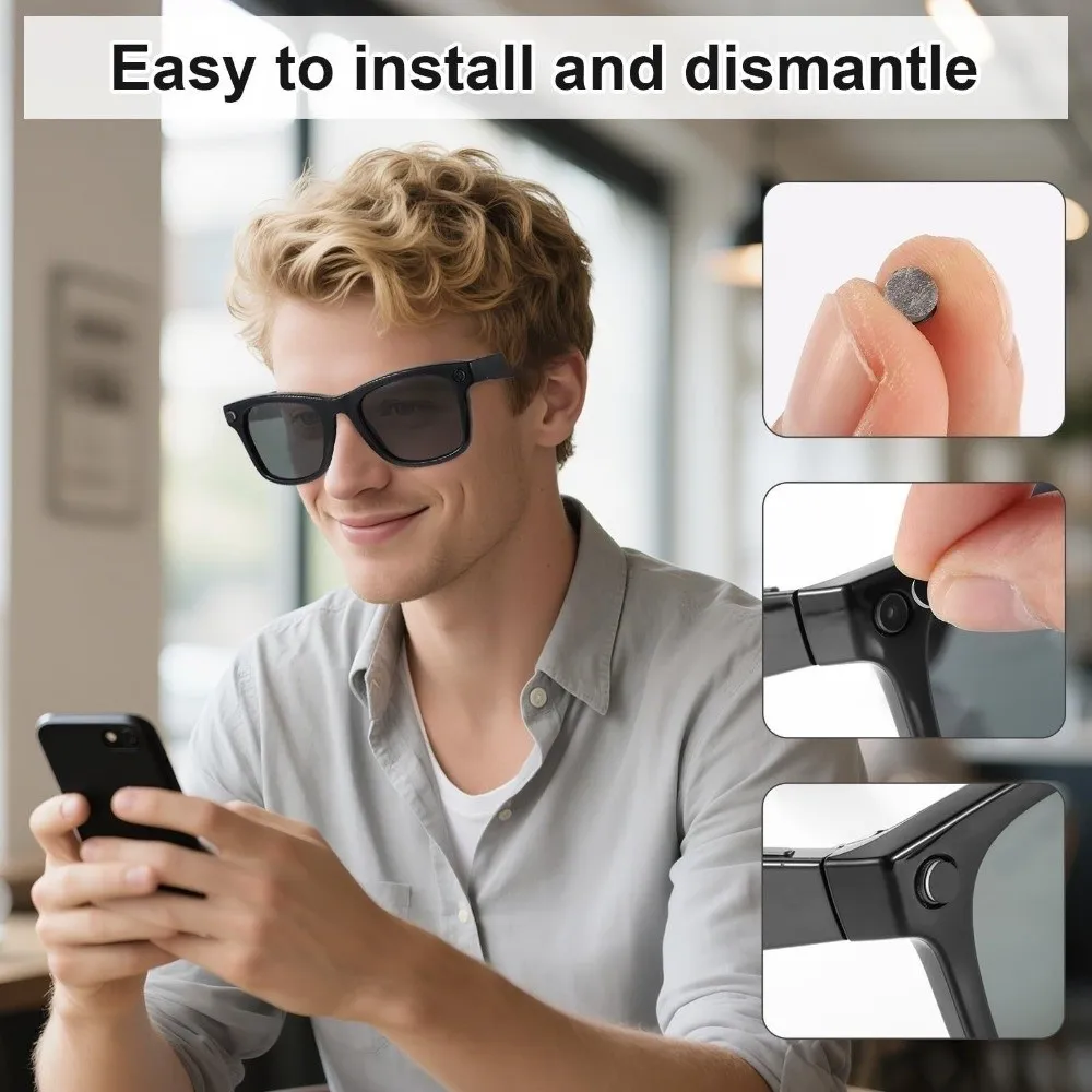 Low-Tack LED Light Blocking Stickers Restickable Silicone Glasses Side Shields Baffle for Ray Ban Meta Wayfarer/Skyler/Headline view 3