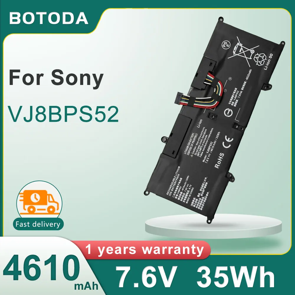 Batería para ordenador portátil BOTODA VJ8BPS52 7,6 V 35Wh 4610mAh para SONY VAIO S11 VAIO S13 VAIO SX14 Series VJS112C0111B VJS131C0111B