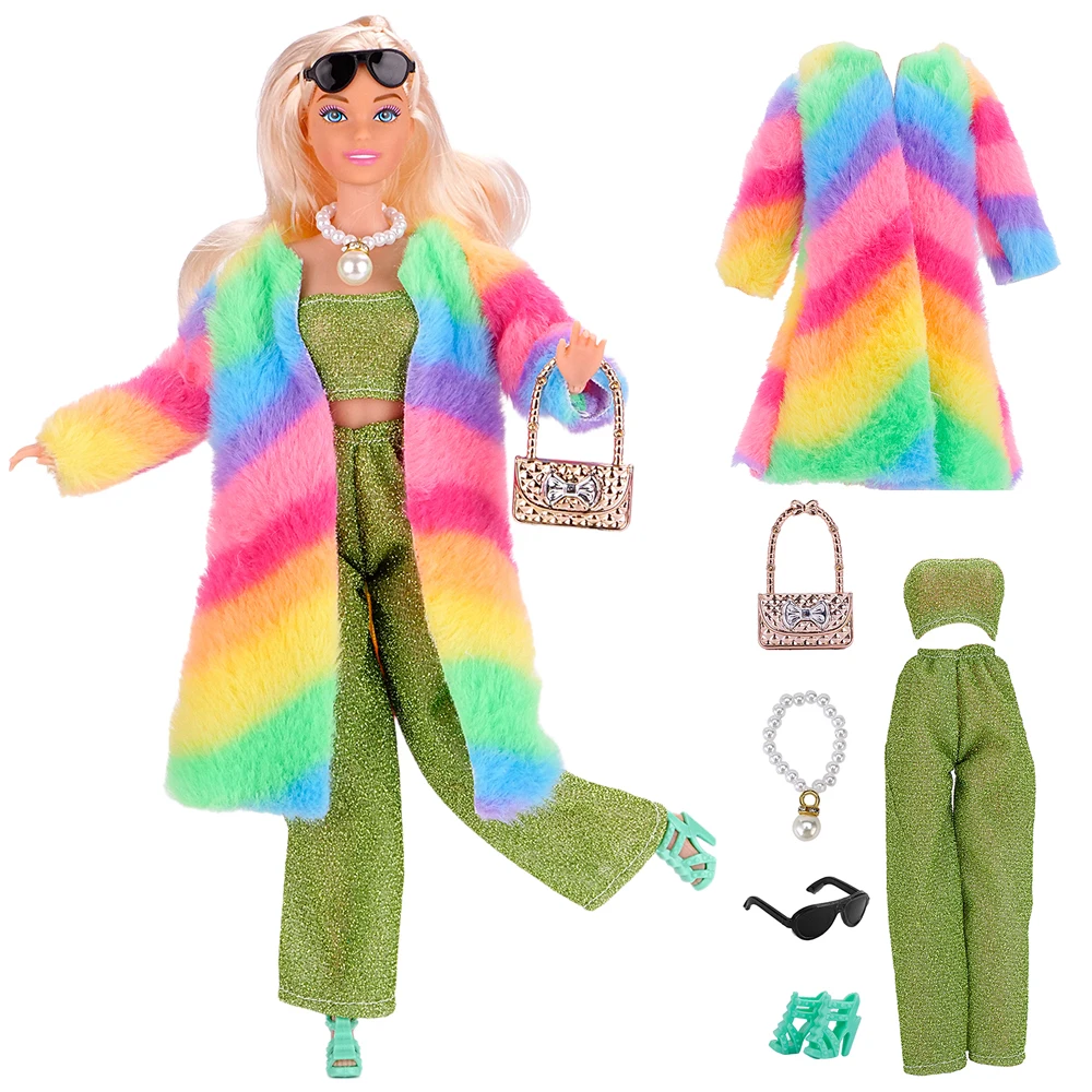 

NK 1 Set 11.5 Inch Doll Clothes Dress Up Doll Coat 4 Pcs Dolls Accessories Clothes 1/6 Dolls Outfit Miniature Items Toys Gift