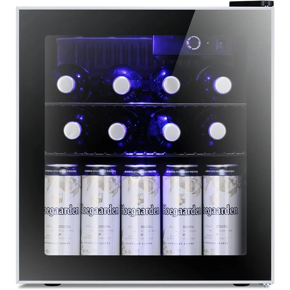 

Mini Fridge Cooler - 60 Can Beverage Refrigerator Glass Door for Beer Soda Wine – Glass Door Small Drink Dispense Clear