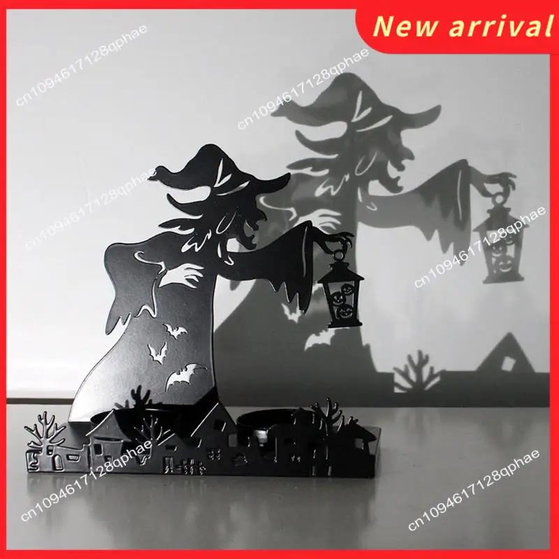 N89R Interesting Shadow Candlestick Witch Candlestick Retro Decorative Candlestick Horror Home Furnishing