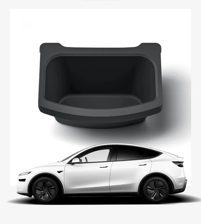 Für Tesla Model Y Juniper 2026 TPE Hintere Mittelkonsole Aufbewahrungsbox Organizer mit Abdeckung Mülleimer Unter dem Sitz Auto-Zubehör – Detail 5