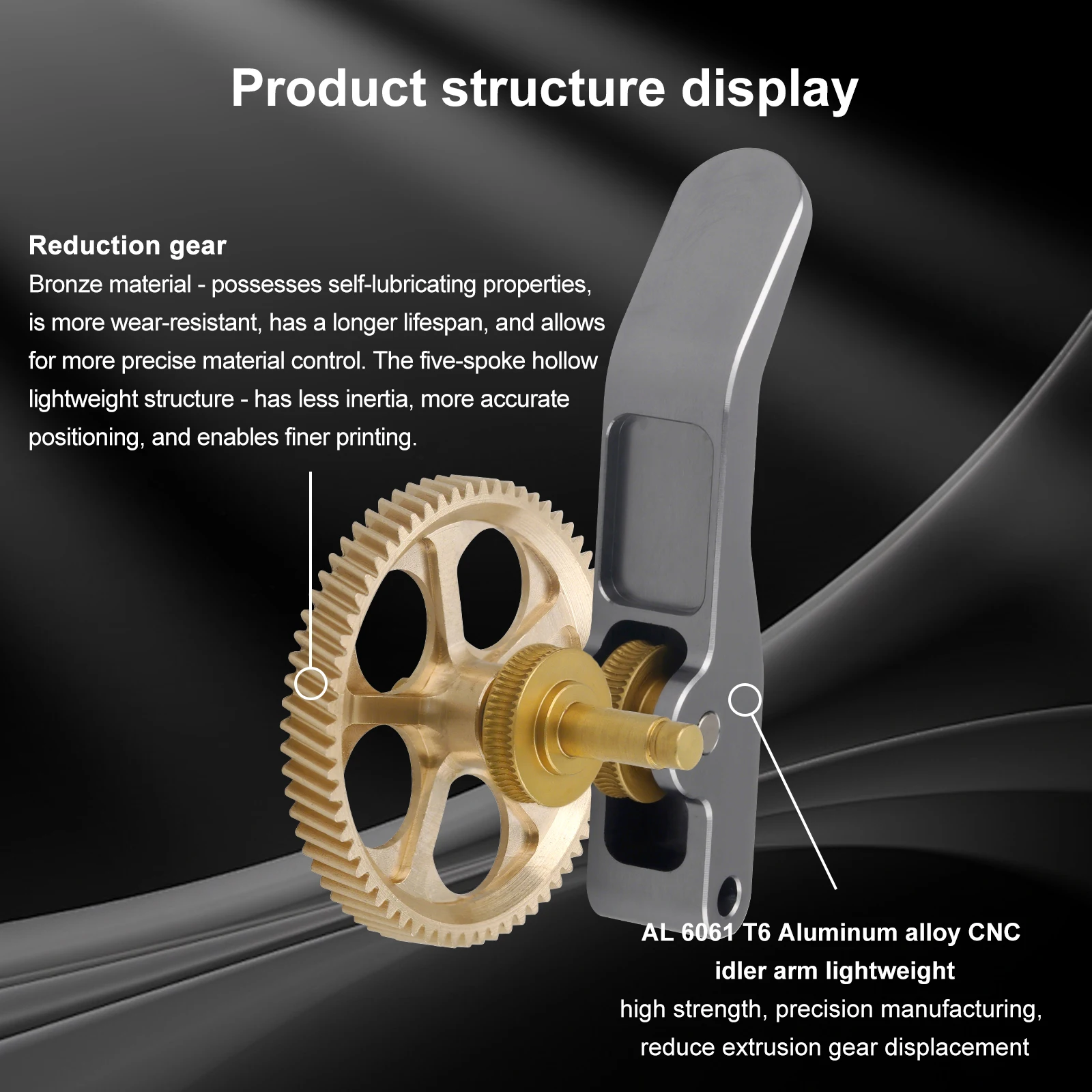 Für Bambu Lab P1P P1S X1C Extruder-Zahnräder, Krallenzahnräder, RNC Nano-beschichtetes gehärtetes Stahl-Schneckengetriebe-Kit, hohe Festigkeit für A1 A1 Mini – Detail 14