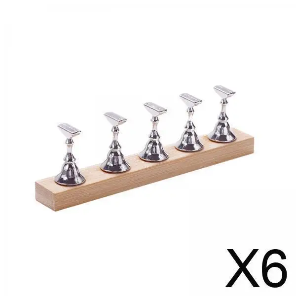 

Home Salon Nail Art Practice Base Wood Alloy Nail Display Stand for Manicure Accessories and Beginner Training