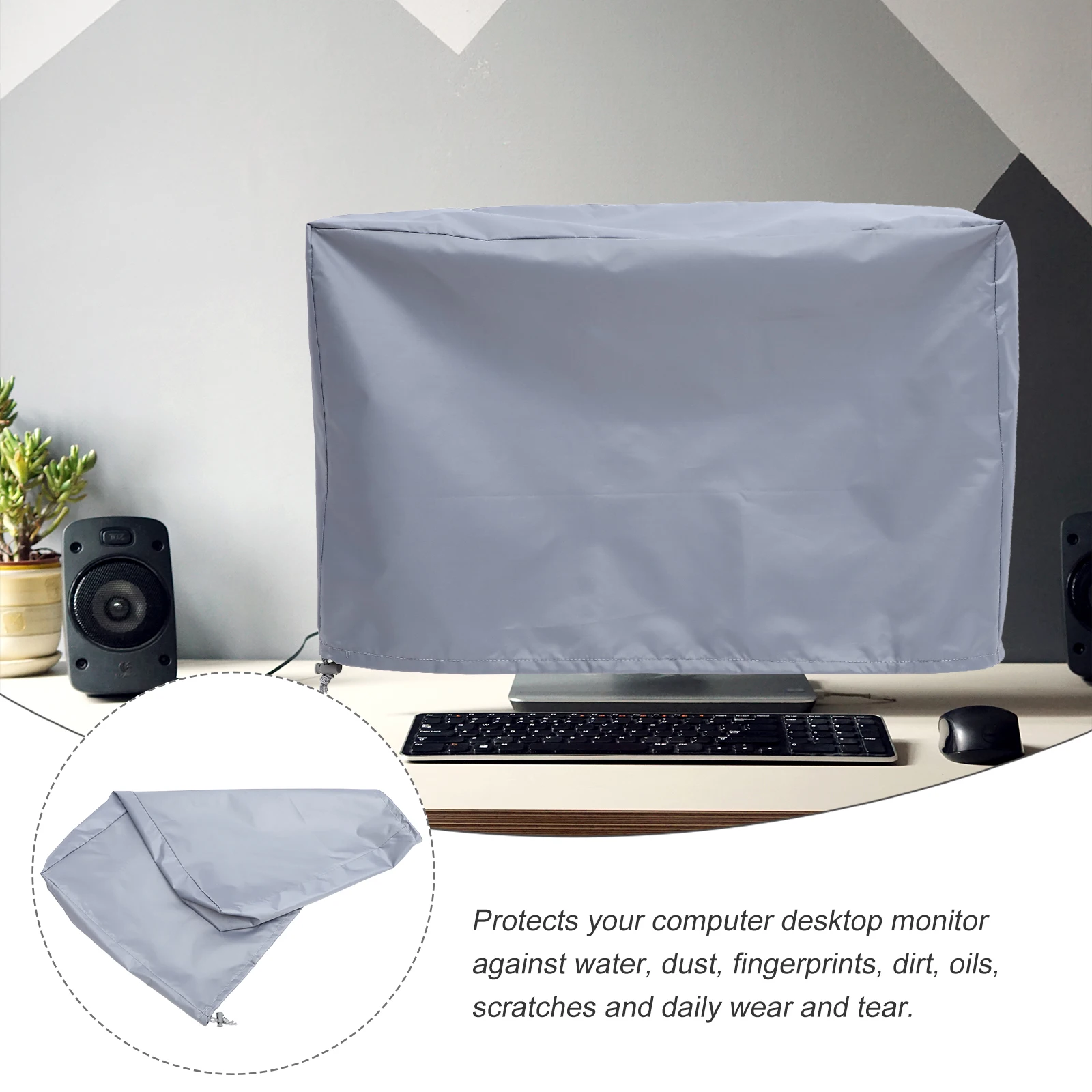 

Oxford Cloth Screen Protector Cover Monitor Dust Guard Foldable Lightweight Water Resistant Anti Scratch for Desktop Computer