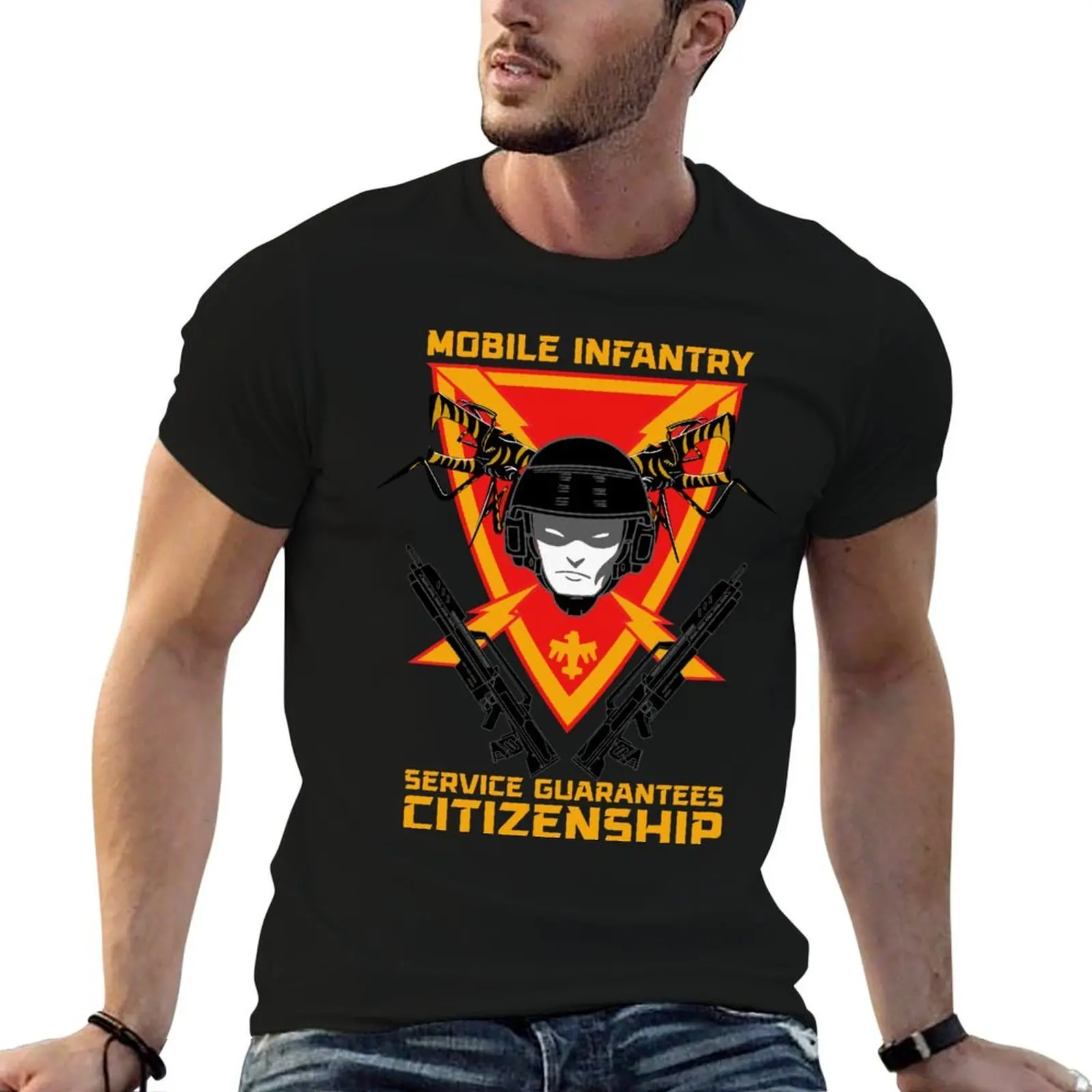 

Mobile Infantry - Service Guarantees Citizenship T-Shirt t shirts for man graphic vintage t shirt for man T-Shirt