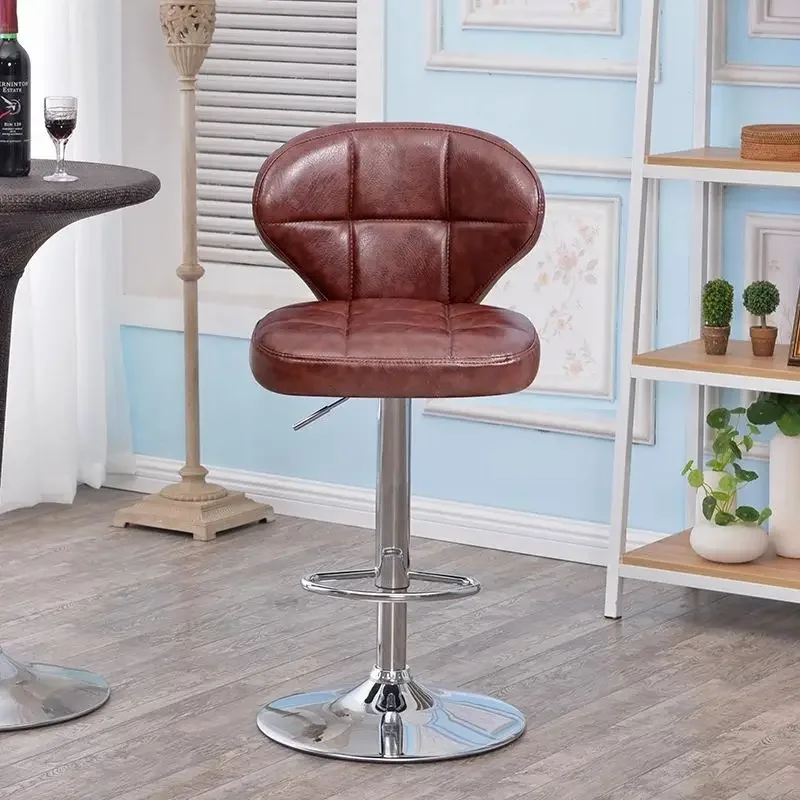 Adjustable Bar Stool Set of 1 Leathaire Kitchen Bar Chairs with Padded Seat Footrest Banco Alto Para Barra House Bar Furniture