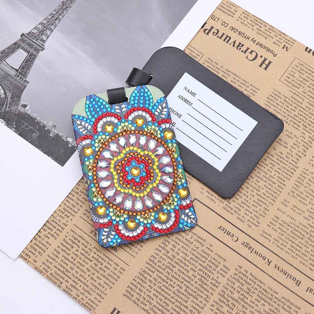 Mandalas Boarding Pass for Suitcase Tag DIY Diamond Painting Special Shape Drill