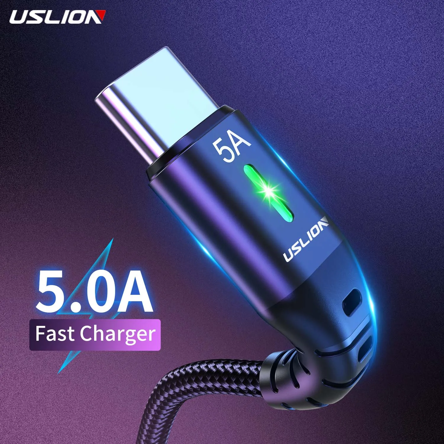 USLION 5A USB Type C Cable  Mobile Phone Fast Charging Data Cord For Samsung S22 Xiaomi Mi 12 Pro Oneplus 10 9rt Poco F3 Realme