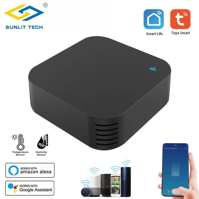 Инфракрасный пульт дистанционного управления Tuya с Wi-Fi, 360 градусов, полный диапазон охвата, с датчиком температуры и влажности, увлекательная функция для дома