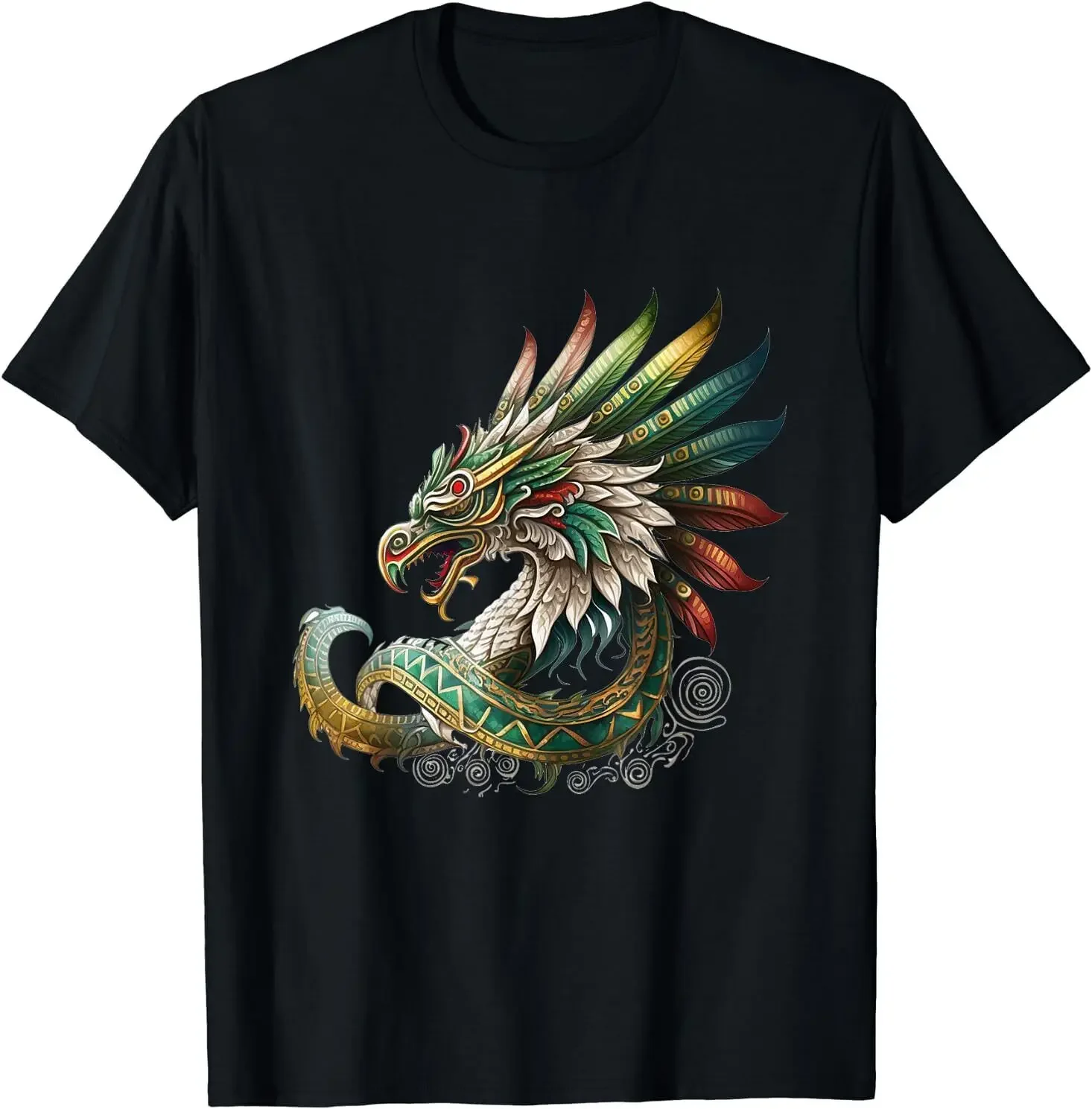 

Feathered Serpent Aztec Quetzalcoatl Mexican Mythology T-Shirt Size S-5XL