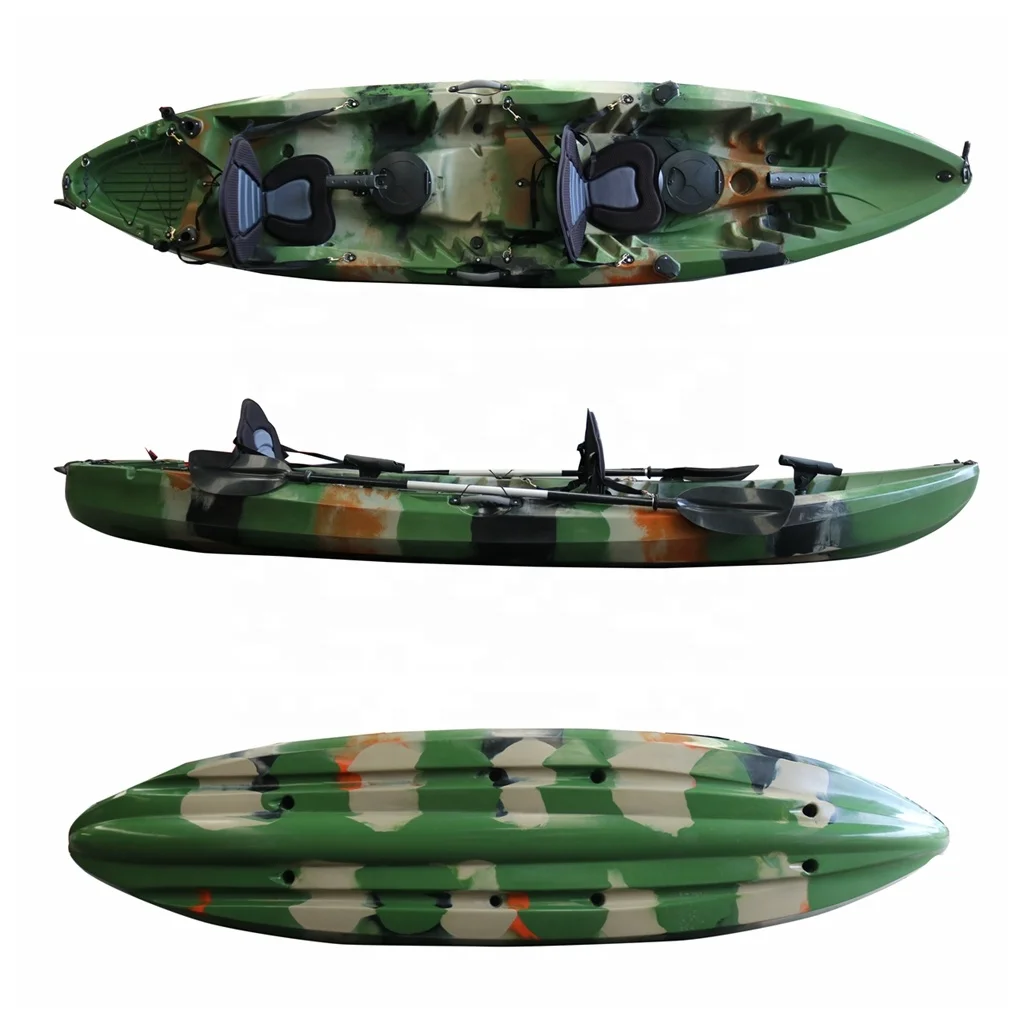 Vicking Wholesale Sit On Top 370CM 2 Person Kayak Rotomolded Plastic Family Fishing Kayak For Sale