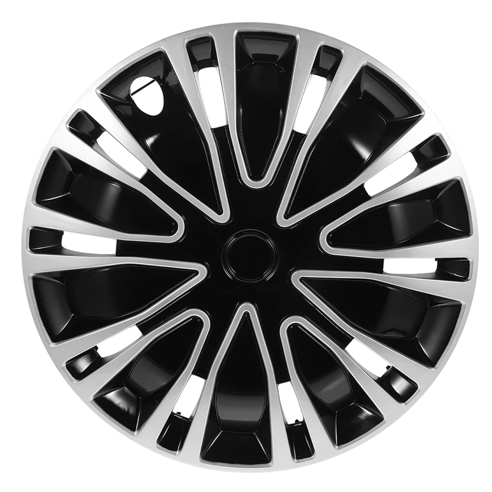 

13 Inch Decorative Wheel Hub Covers Universal Rim Caps Sturdy PP Material Automotive Tire Accessories Black Silver Car Hubcaps