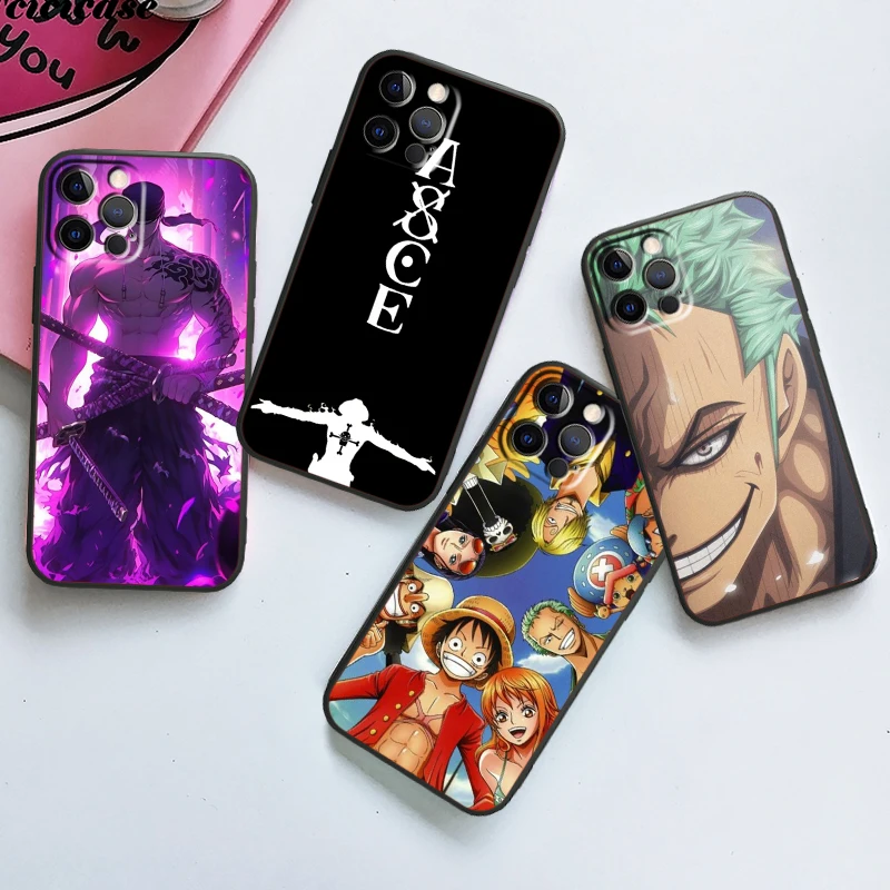 Anime O-Ones P-Pieces Cartoon For Apple iPhone 16 15 14 13 12 11 XS XR X Pro Max Plus Mini Black Cover Phone Case