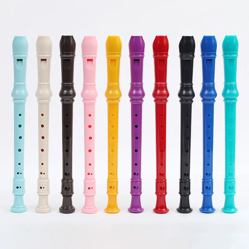 

8 Hole Plastic Recorder Long Flute ABS Colorful Clarionet Treble with Cleaning for Pupils Beginner Children Musical Instrument