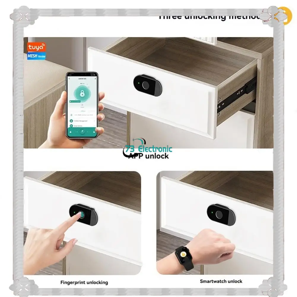 

24-часовая доставка Tuya, умный замок для шкафа с отпечатками пальцев для ящика, защита от детей, замок для картотеки, кухонного шкафа