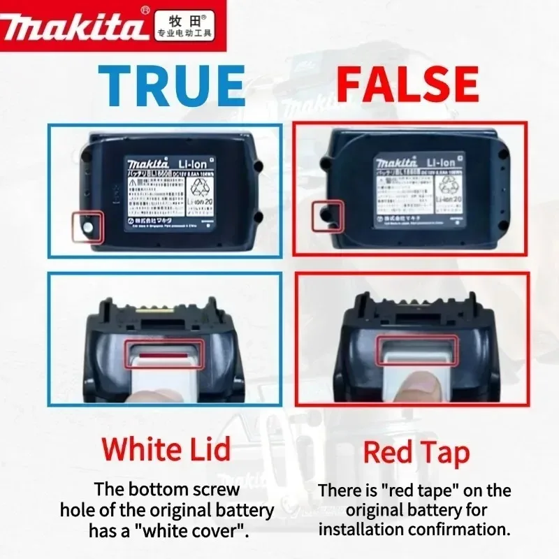 100% Genuine Original Makita 18V 6Ah Li-ion Battery, Replacement for BL1850B BL1830B BL1860, Perfect for All 18V Makita Tools