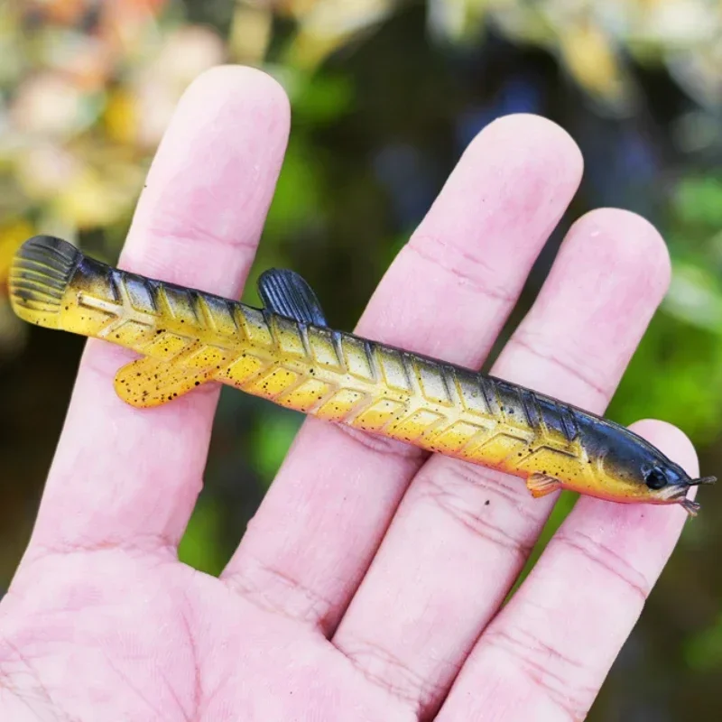 Floating Loach Soft Bait 5g Swing Wobbler Fishbone Joint Loach Soft Fishing Lures Crankbait for Metal Head Jig Perch Mandarin