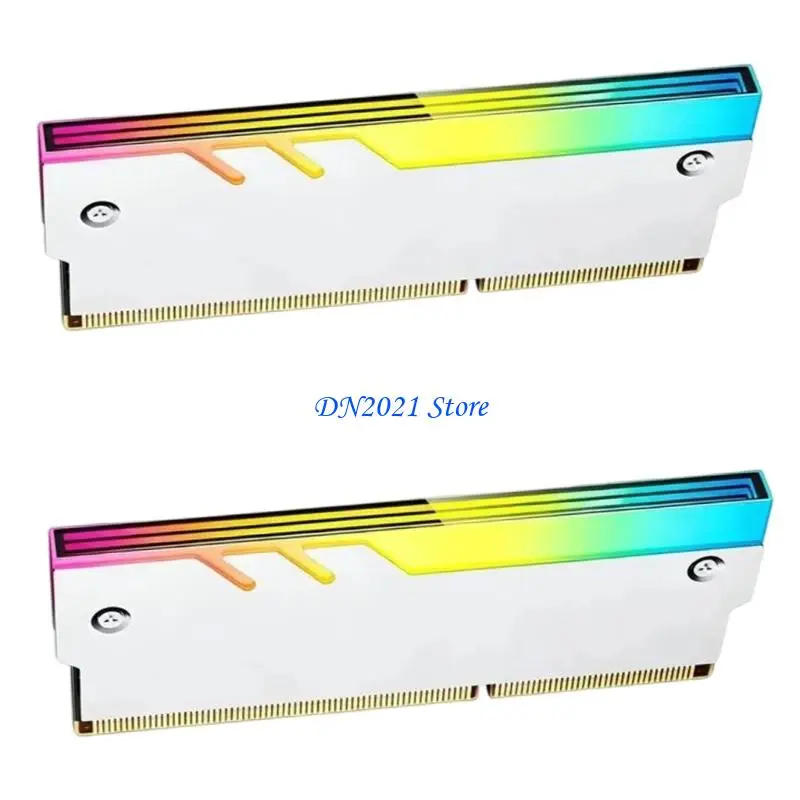 F3KE 5V 3Pin Heatsink Coolers Set with ARGB Light Bar, Two Coolers Quantity and Metal Shell for Desktop Tower Lighting Layout