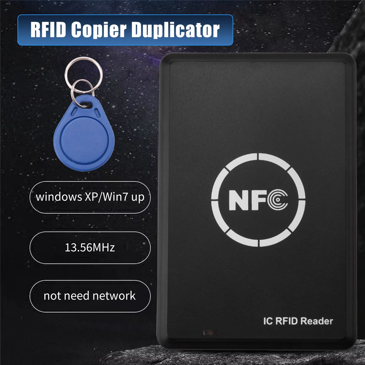 FZFZ RFID 복사기 복사기 Keyfob NFC 스마트 카드 리더기 13.56MHz 암호화 프로그래머 USB UID EM4305 카드 태그 복사