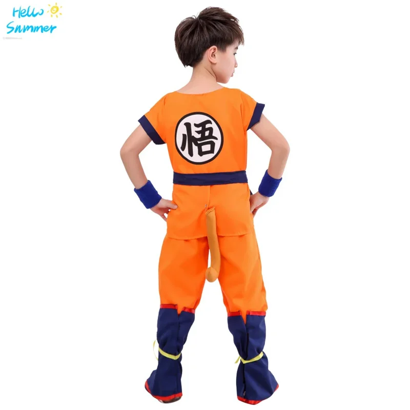 2025 Nuovi abiti per adulti per bambini di Halloween Son Goku Cosplay Anime Supereroi Tuta Costume per capelli neri Dress Up ★ ☆ ★