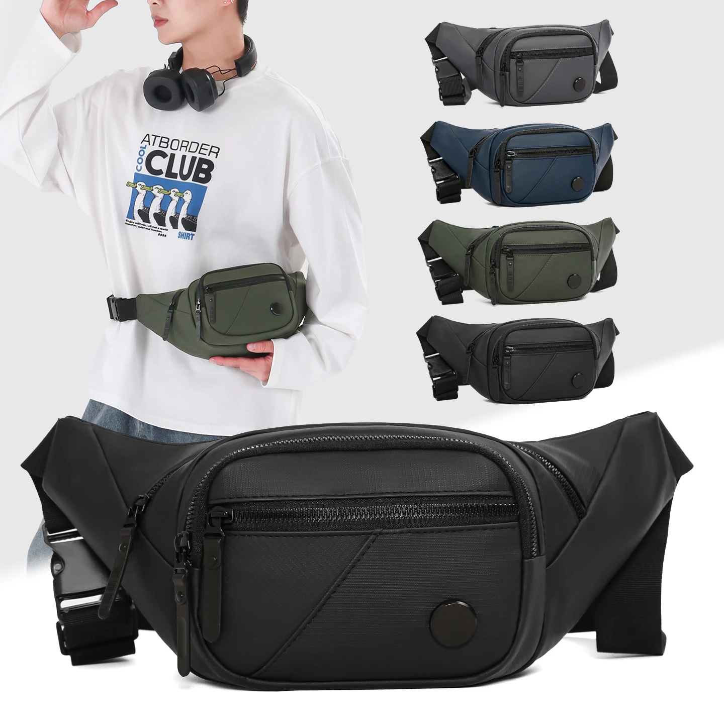 

Motorcycle Men's Chest Sling Bag – Durable Nylon Waist Pack with Multi-Pockets for Outdoor Climbing & Travel