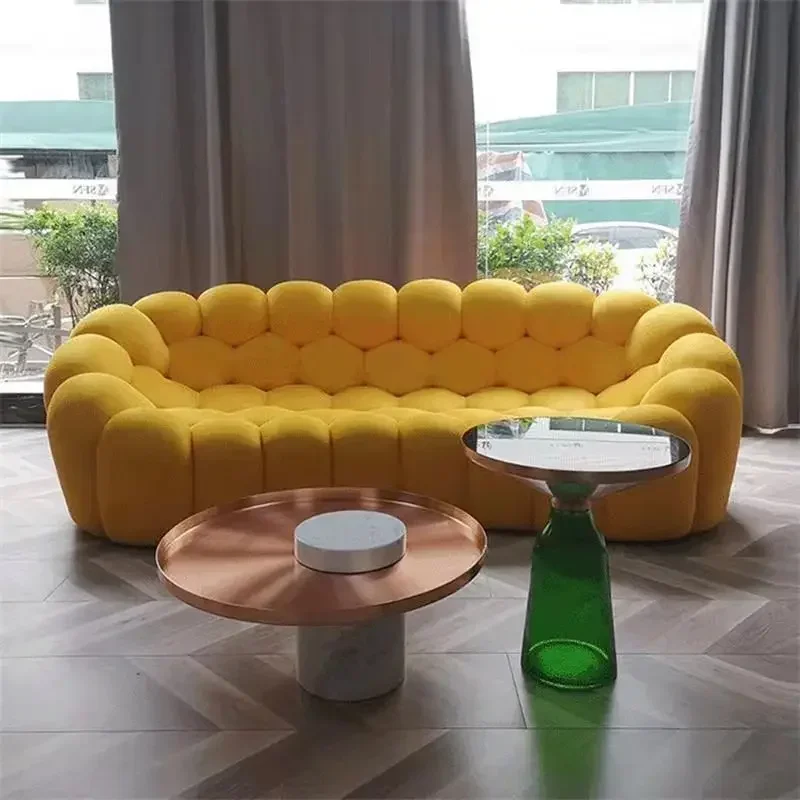 Bubble Shaped Cotton Sofa Designer Mesh Villa Trending Unique Football Shaped Sofa