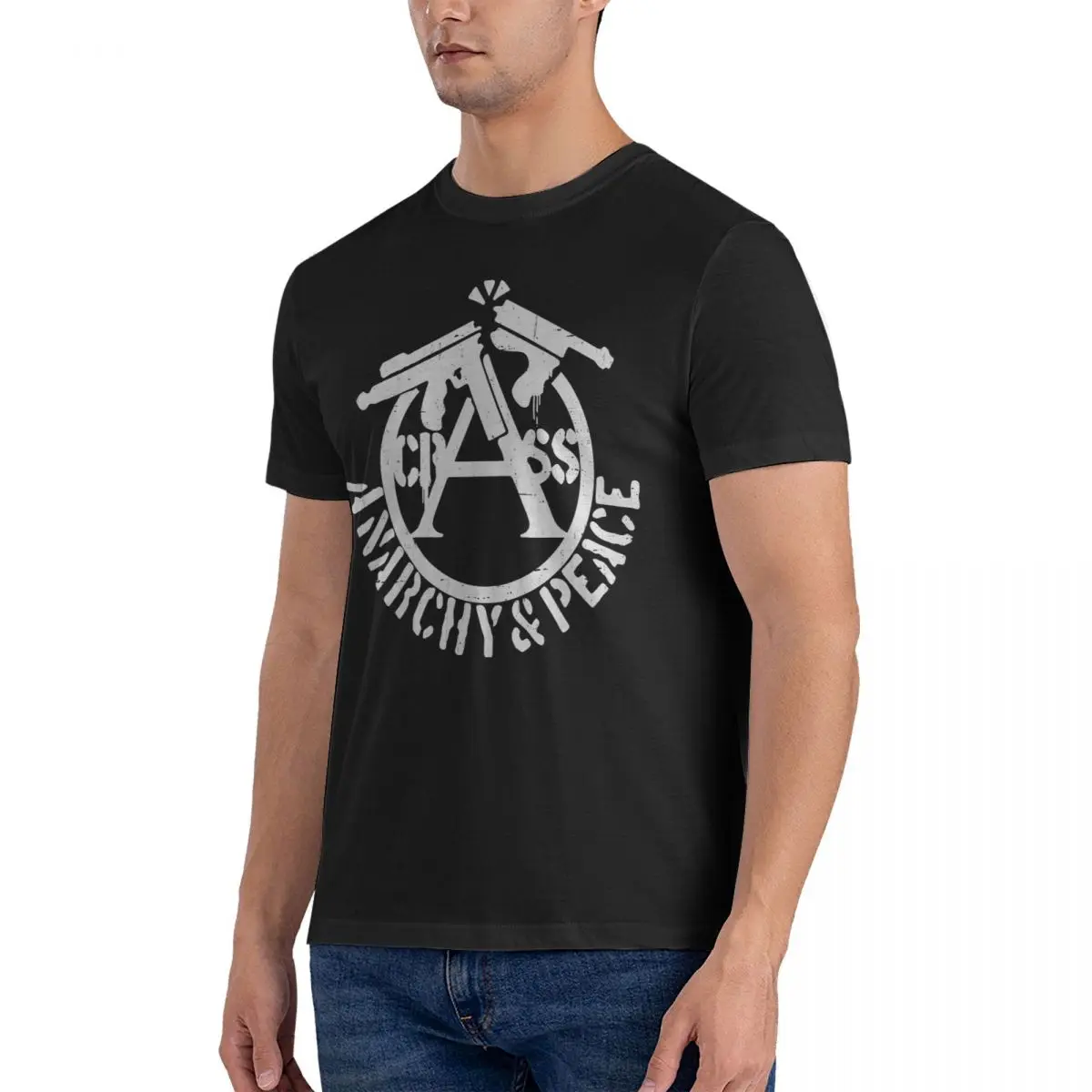 Men's Crass And Peace T Shirts Anarchy Pure Cotton Clothing Amazing Short Sleeve Crewneck Tees Summer T-Shirts