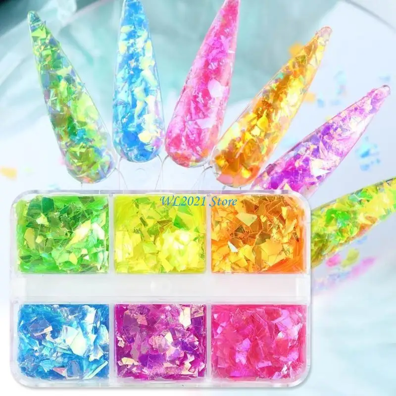 

G5GC 6-Grid Art Glitters Irregular Shaped Resin Filling Sequins Jewelry Epoxy Craft DIY Resin Mold Decoration