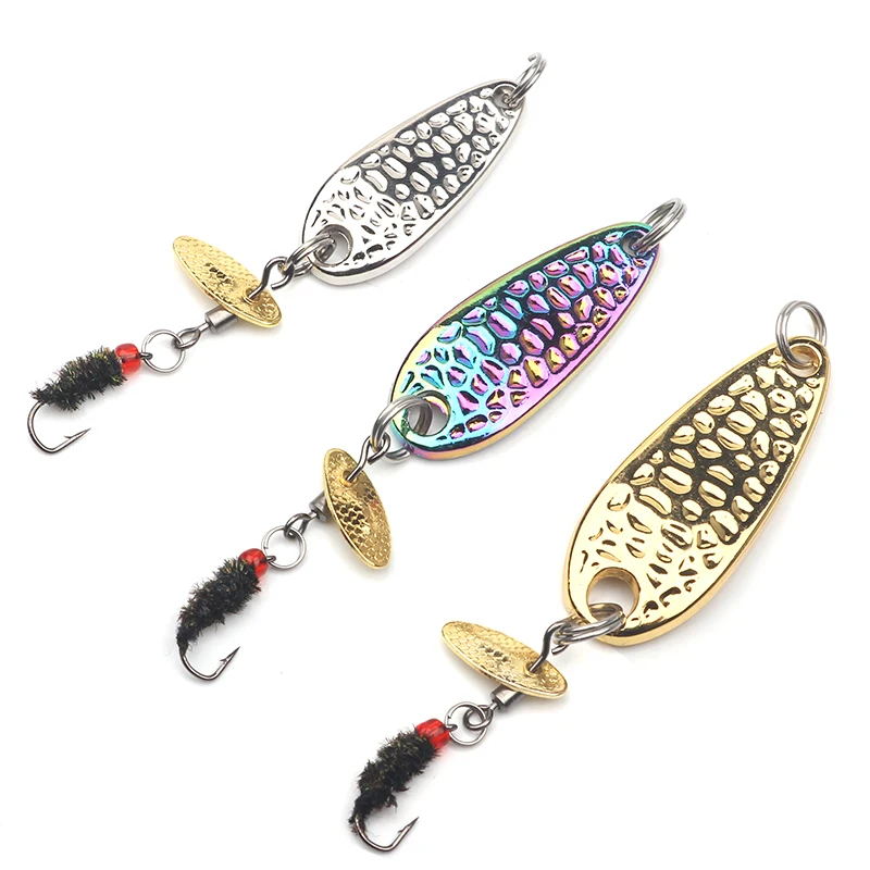 3pcs/lot Long Cast Sequin Bait Peanut Shell Lure Simulated Metal Spoon Fishing Lures Fly Fishing Spinner Bait Bass Trout Salmon