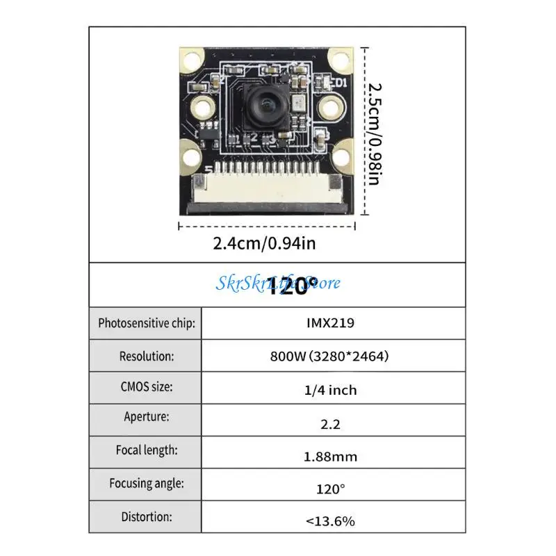 

E65E для RPI 5 Camera Module IMX219 Сенсорная камера модуль 8 миллионов пиксельных CMOS 1/4