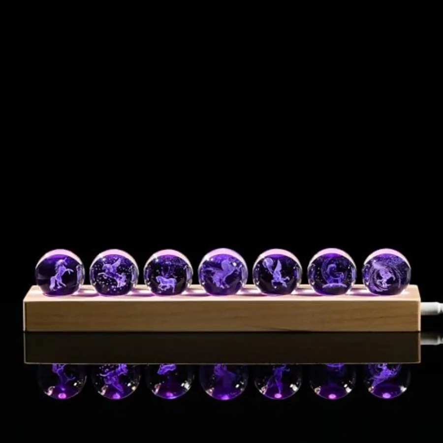 

3D Crystal Ball Uncorn Gfts for Women Men - Uncorn Decor Glass Fgurnes Statue Stuff for Room Decoratons Brthday for rs Keepsake