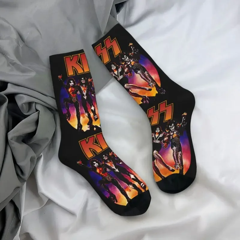 Rock Kiss Band-calcetines de vestir para hombre y mujer, calcetín transpirable con música Heavy Metal, novedad