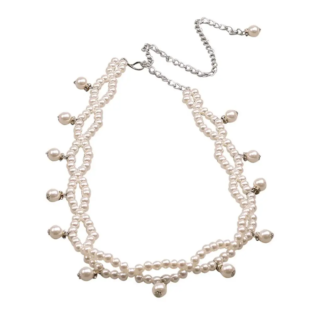 Waist Chain Pearl Women Clothing Accessory Artificial Pearl Decoration Belt Fashionable Fringe Pendant Dress Belt Wedding Party