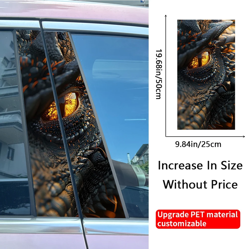 Dragon Eyes Car Stickers Auto B Pillar Waterproof Animal Decor Cover Scratches Car Doors Pillar Decals Horrible Halloween Day