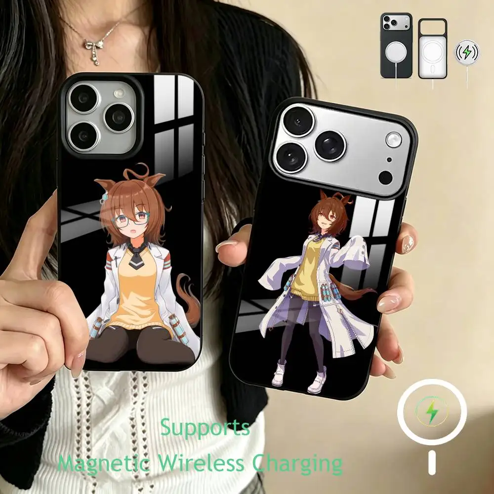

Agnes Tachyon Umamusume UMA Phone Case For iPhone17,16,15,14,13,12,11 Plus,Pro Supports Magnetic Wireless Charging