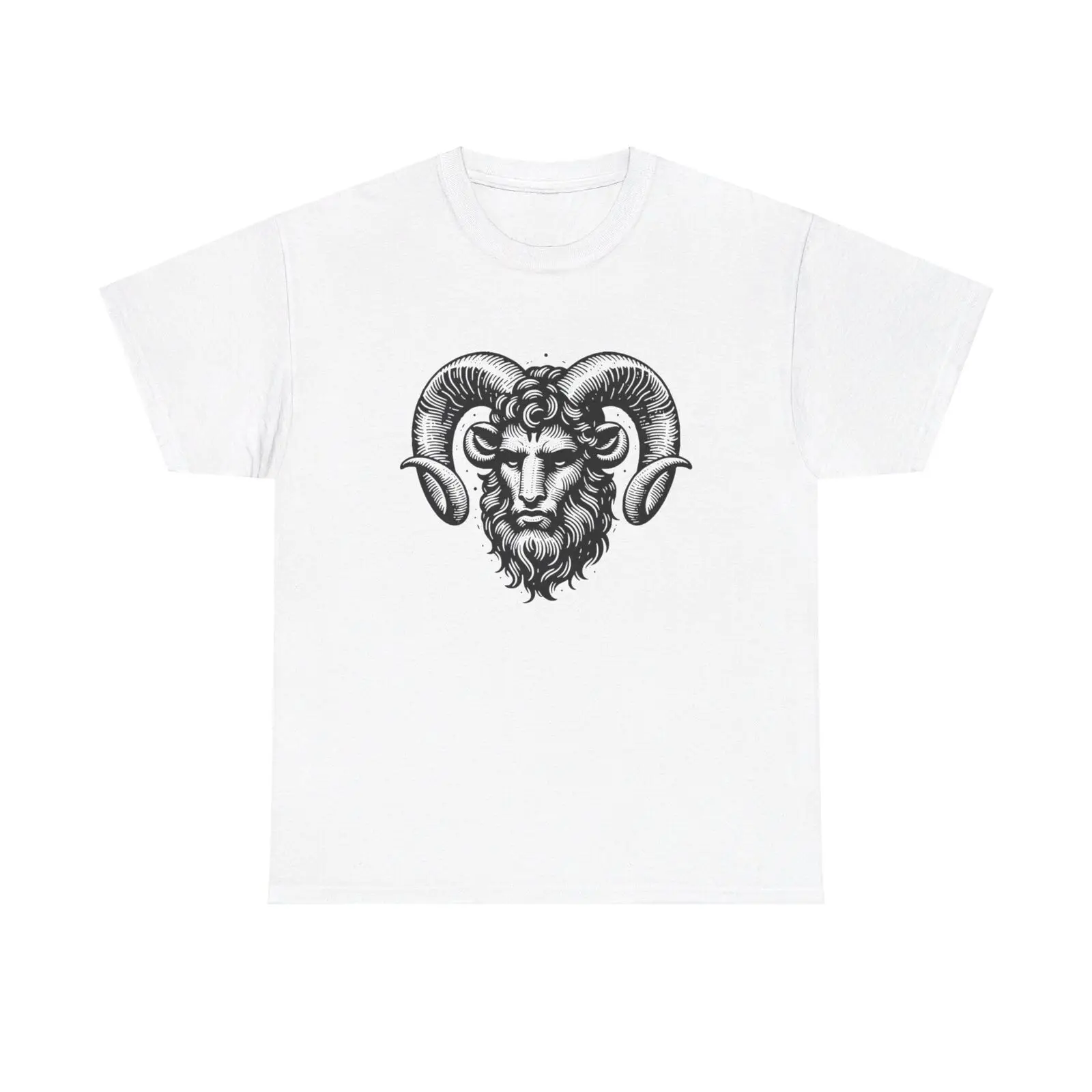 

Aries Zodiac Graphic T-Shirt - cool dark vintage occult esoteric goat ram head