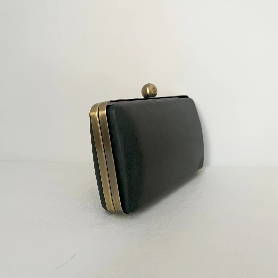 Borsa in metallo Color oro 18X10 Cm che fa forniture telaio con scatola di plastica nera pochette parti accessori maniglie per borse