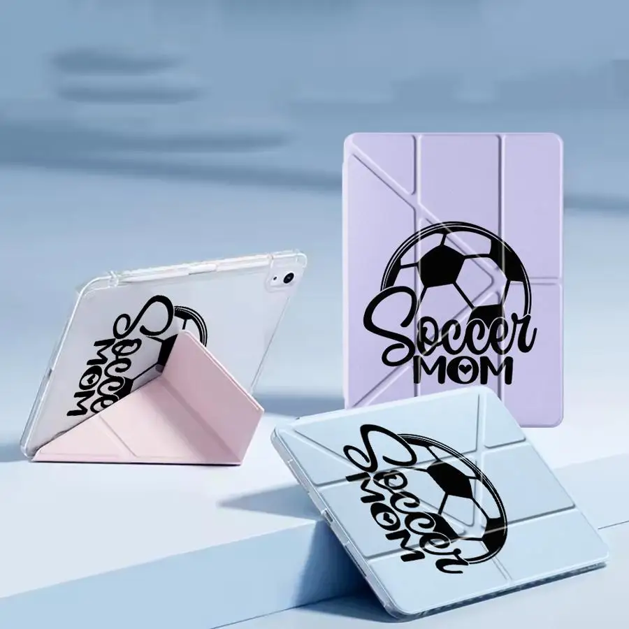 Holder Cover Tablet Case For iPad Pro 2025 Mini 6 7 Air 4 5 M3 M2 M4 11inch Pro 11th 10th 9th 8th 12 Y-Fold Soccer Mom Heart