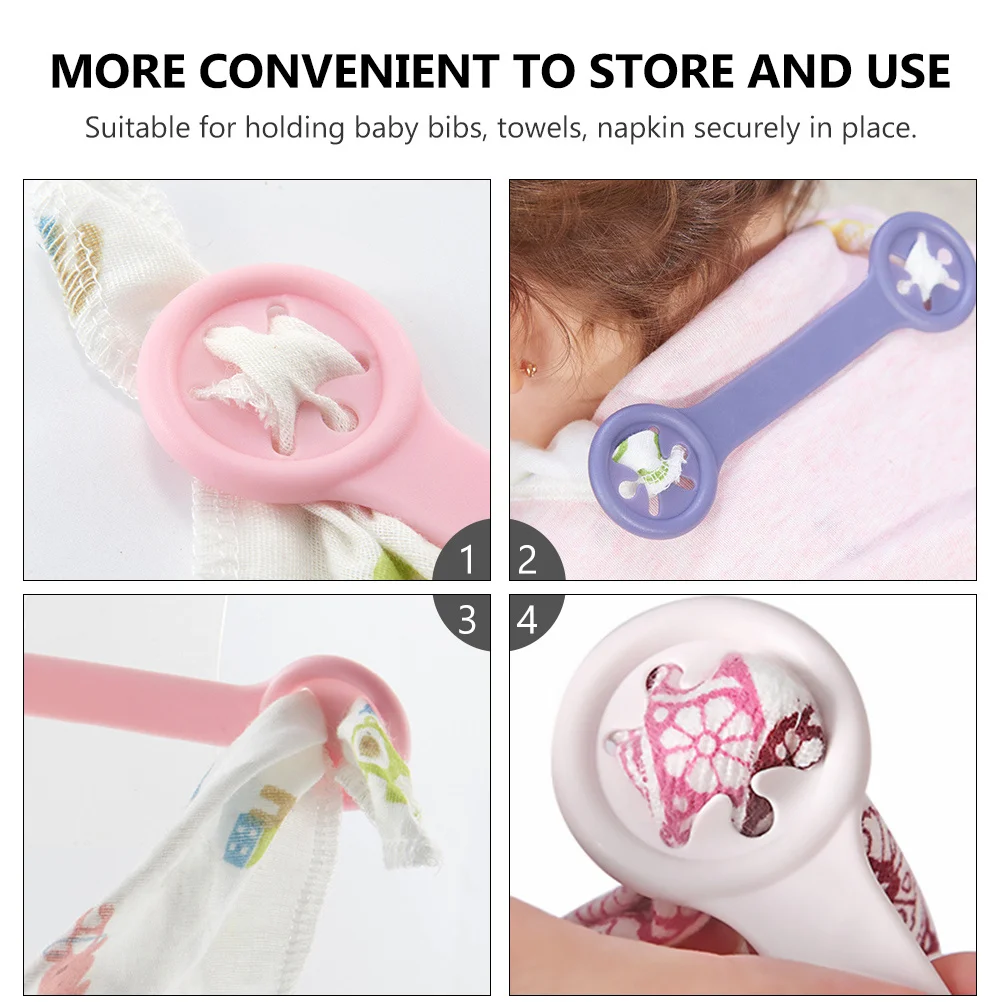 

6pcs Baby Clips Adjustable Infant Feeding Clamps Newborn Holder For Baby Supplies Bib Fixer Children