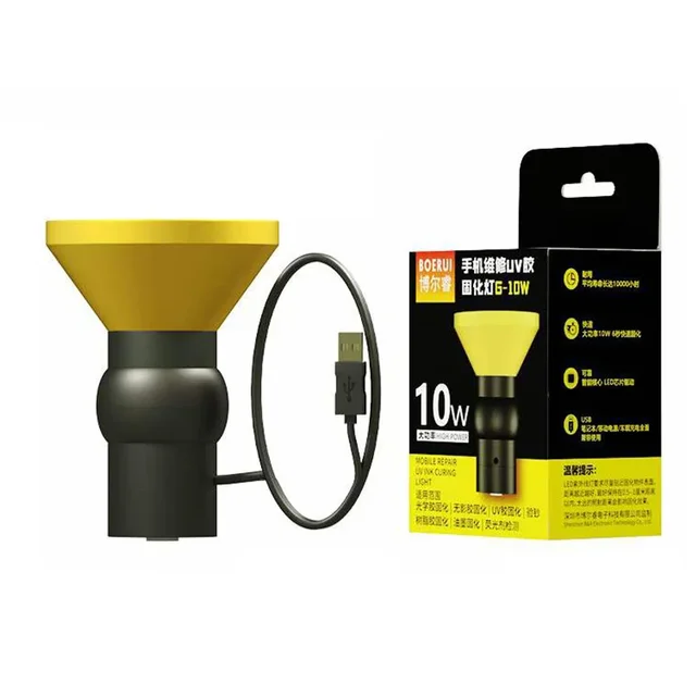 Lampa UV B&R 10W do utwardzania, fioletowa, o wysokiej intensywności, zielona lampa do spawania olejem, szybka lampa ultrafioletowa 6s do naprawy płyt głównych telefonów.