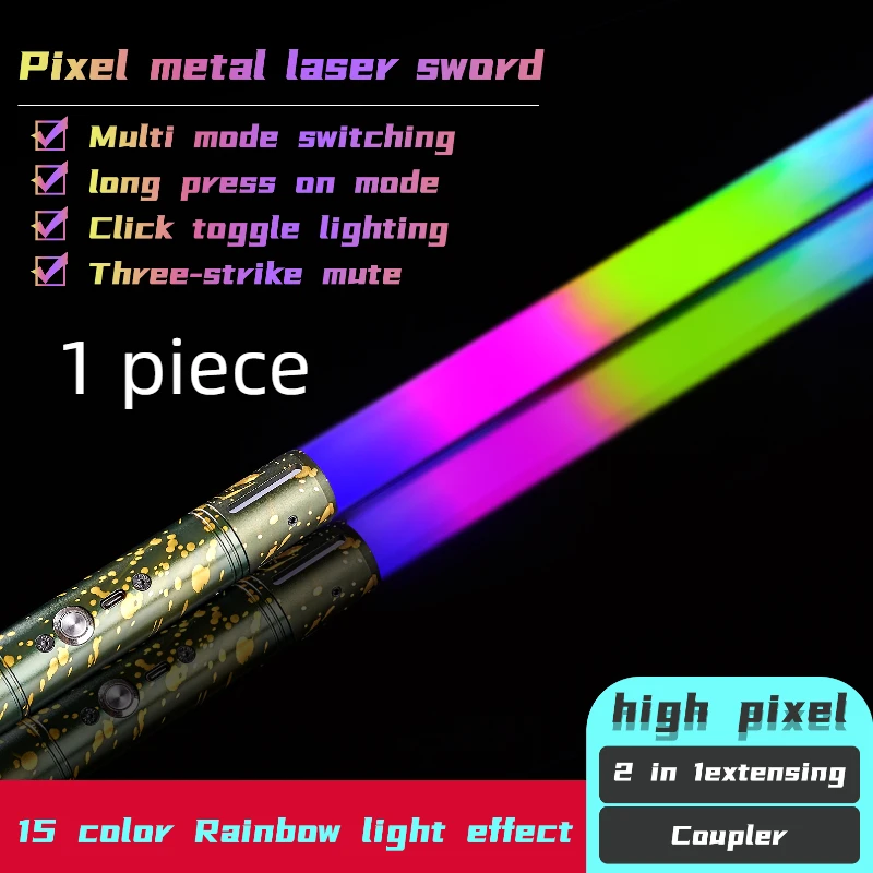 

REikirc Lightsaber 15 Colors 17 Pixel Light Effects Light Saber Metal Laser Sword Rechargeable Toys Party Luminous Swords