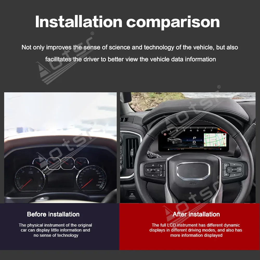 Linux System For Chevrolet Silverado 2019~2023 Digital Performance Display Dashboard LCD Speed Table Car Virtual Information