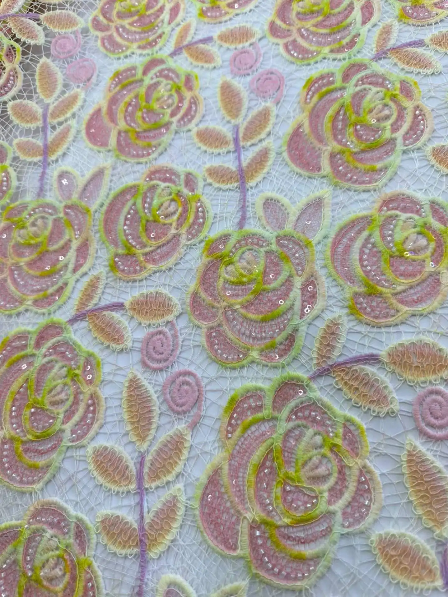 Latest Cord Guipure Lace Fabric Sequins African Lace Fabric 2026 High Quality Nigerian Water Soluble Material for Dress