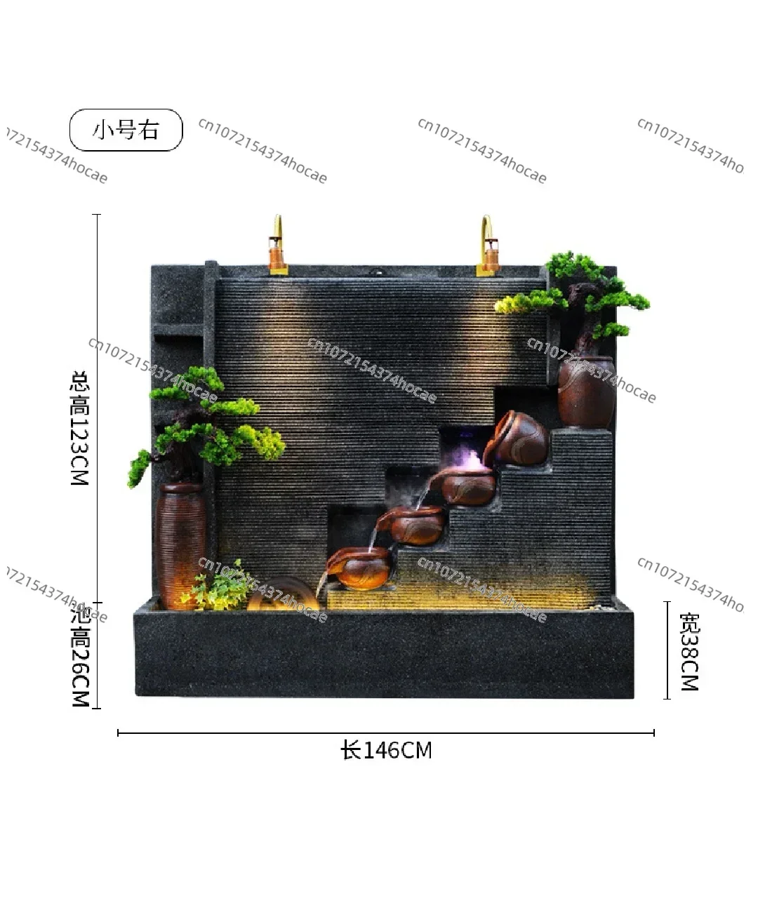 Water curtain wall landscaping, fish pond flowing water rockery fountain, indoor and outdoor  curtain flowing wall