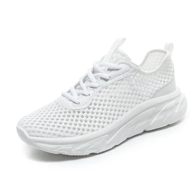 MAEDEF Summer Men\'s Casual Flats Shoes Hollow Mesh Sneakers Men Trendy Lightweight Gym Shoe Lace Up Breathable Mens Trainers Men